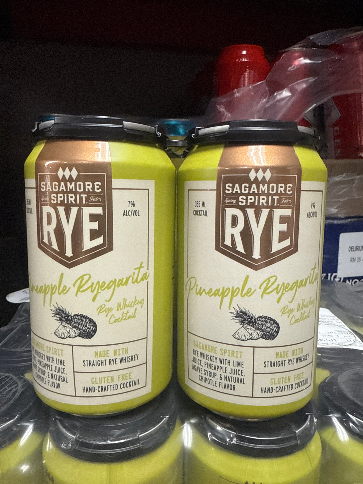 Sagamore Rye Whisky PineApple RYEGARITA 4 Pack * 355mL
