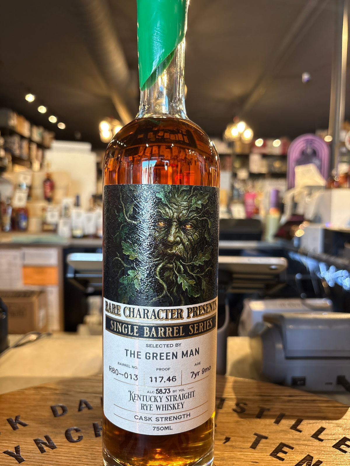 Rare Character “Kentucky” Straight Rye Whiskey R80-O13 Hi Proof Pick "The Green Man" 750ml