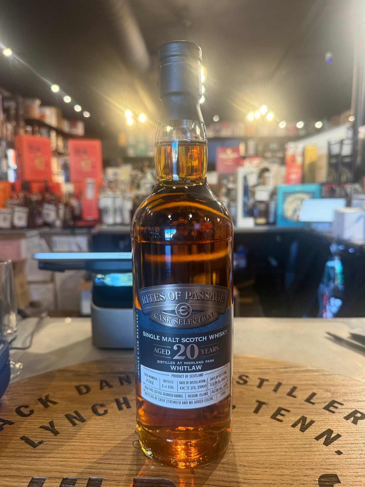Rites Of Passage Cask Selection 20 Year Old Cask Number:#742 "Highland Park Whitlaw" Single Malt Scotch Whisky 700ml
