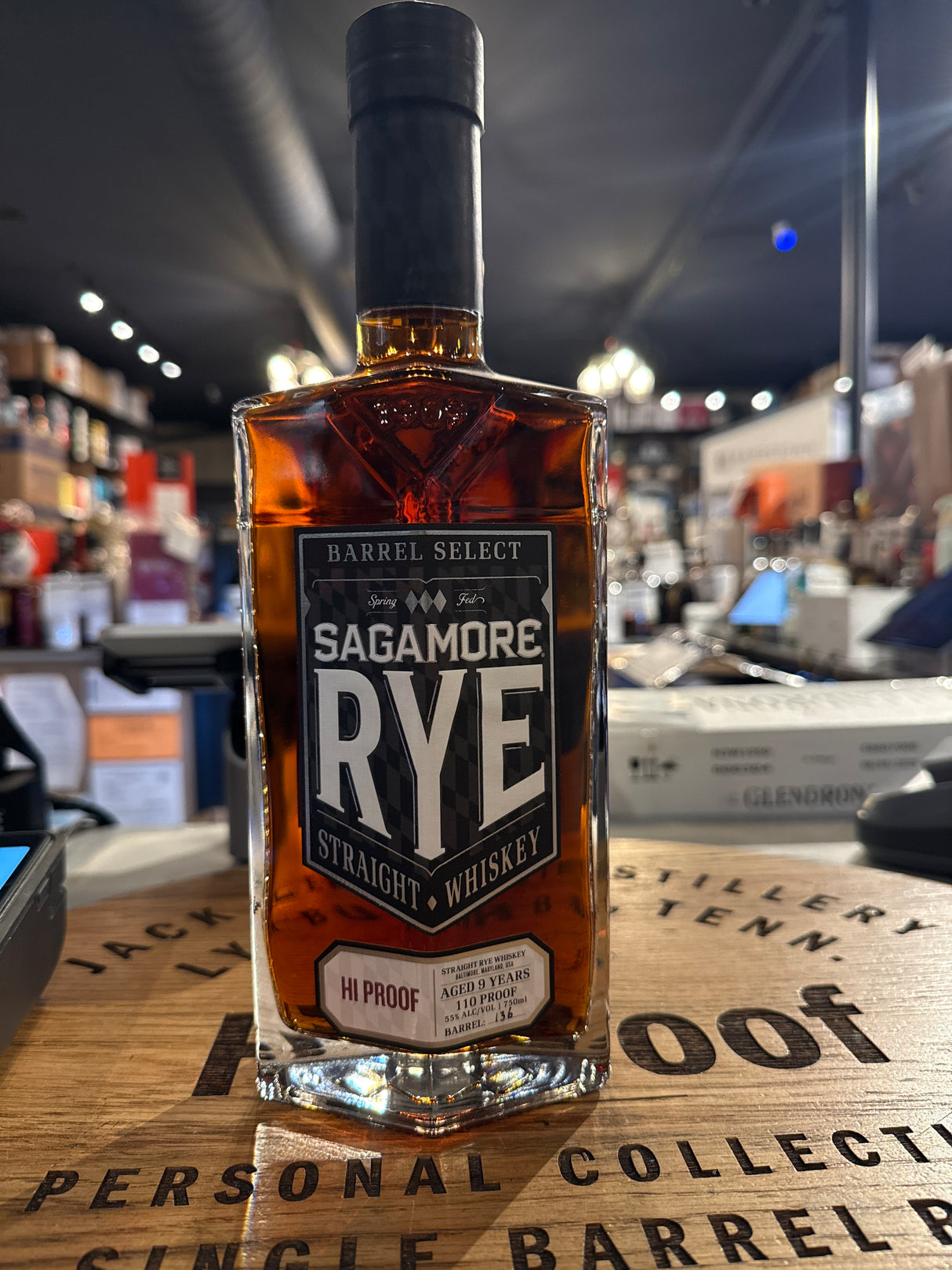 Sagamore Rye Whiskey 9 Years Barrel #136 Hi Proof Store Pick 750ml 110 proof
