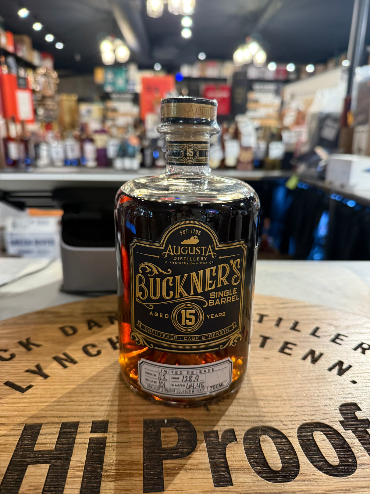 Augusta Buckner's 15 Year Single Barrel Hi Proof Pick #112 128.9 Proof Hi Proof Pick 750 mL 7085