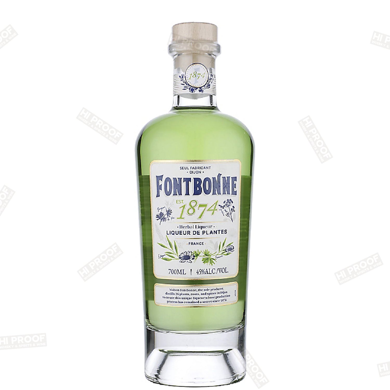 Fontbonne Herbal Liqueur 90 Proof Premium French Spirit Hi Proof
