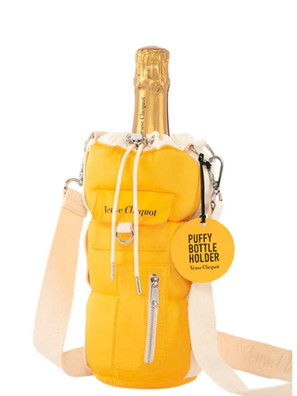 VEUVE CLICQUOT BRUT Champagne With Puff Bottle Holder Bag Ice Jacket 750ml