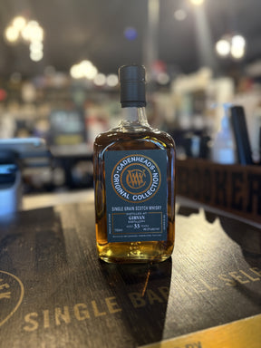 1991 WM Cadenhead Girvan 33 Year Barrel Select Single Malt Scotch whiskey bottle 750ML on white background