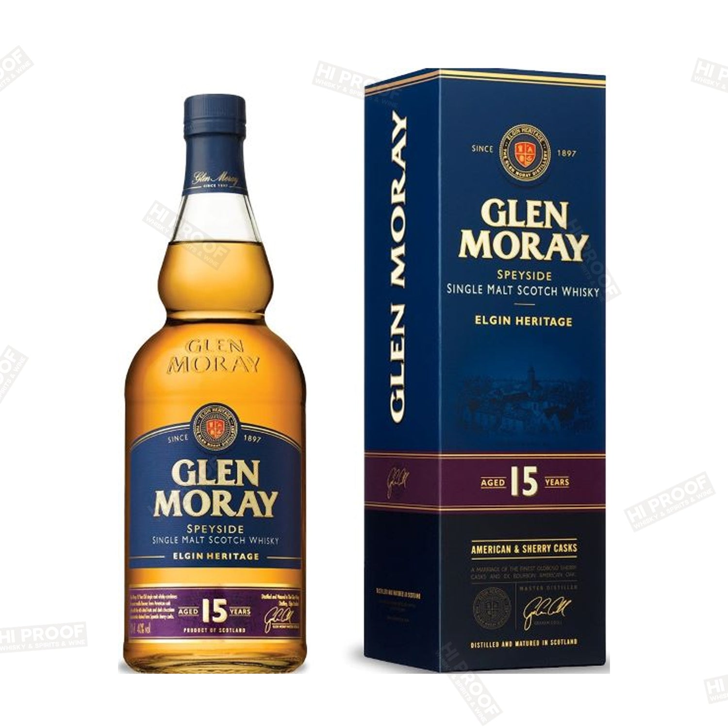 Glen Moray 15 Year Old Heritage Speyside Single Malt Scotch Whisky 750ml