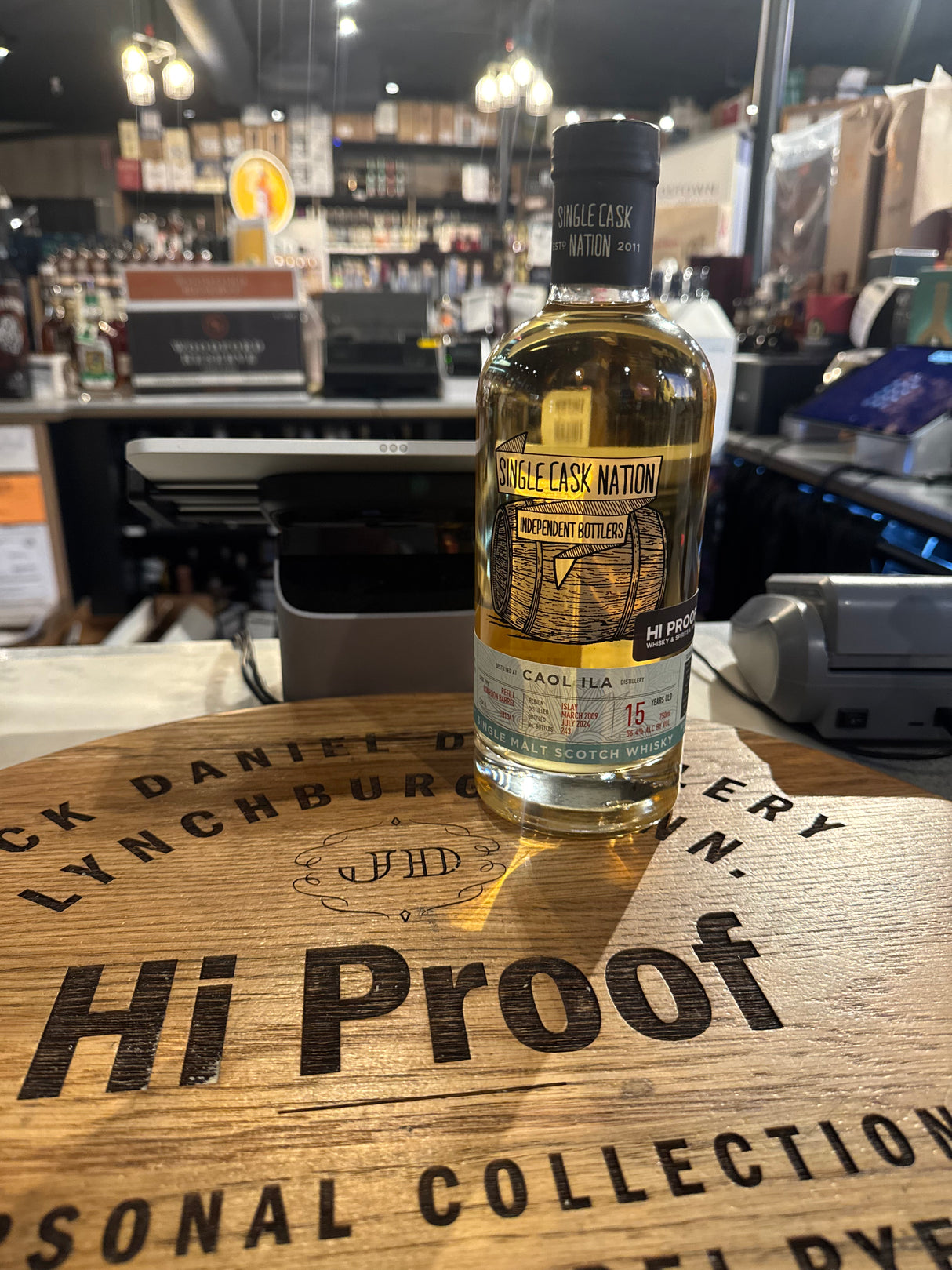 The Single Cask Nation Caol ILa 2009 15 Year Hi Proof Store pick Cask#181341 56.4 % Alc 750mL