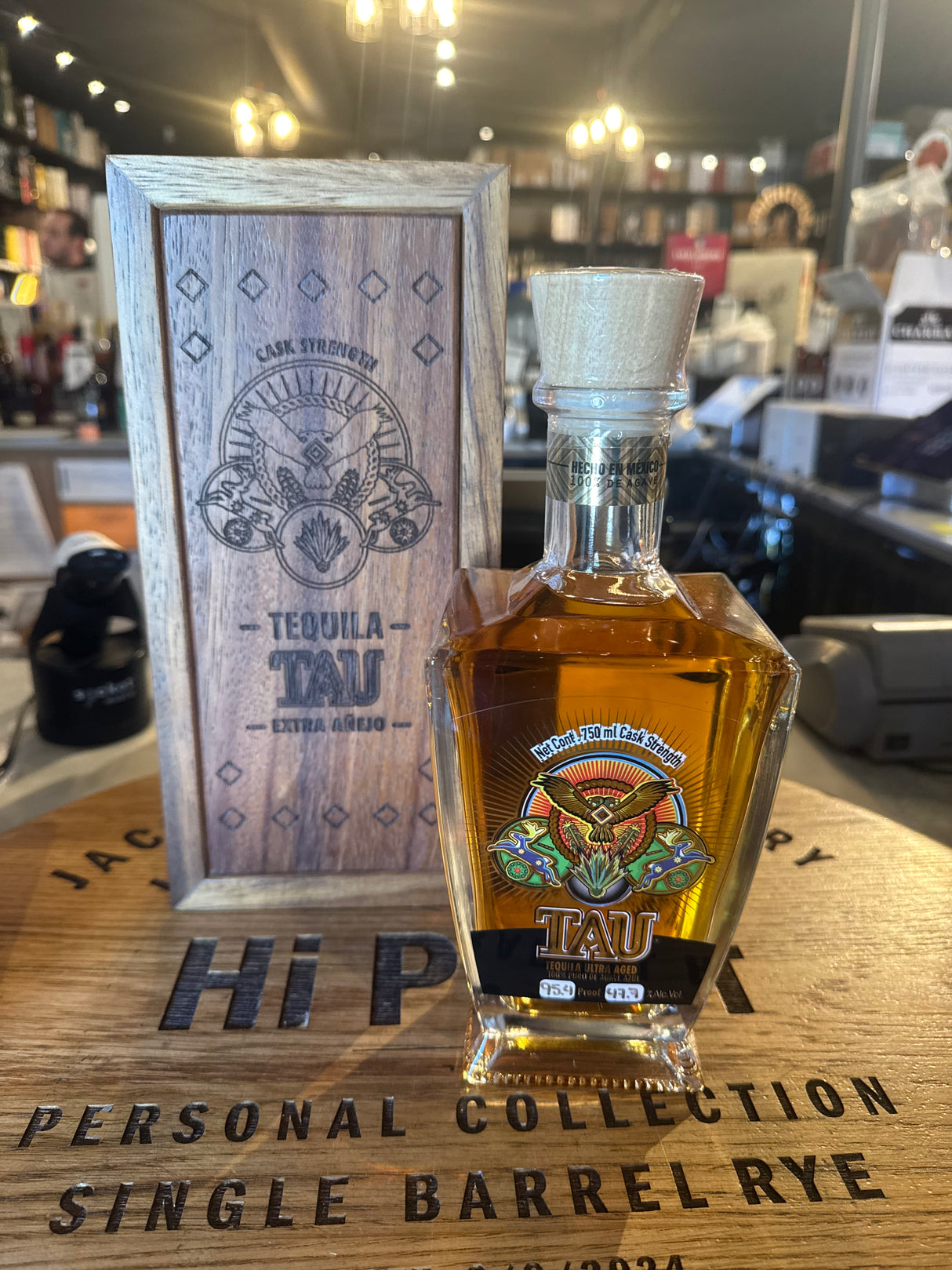 Tau XA Tequila with wooden box
