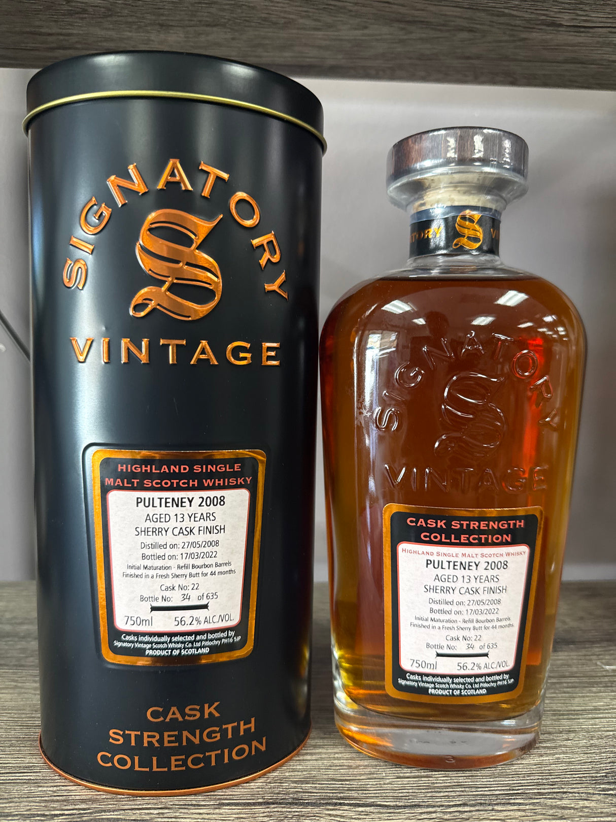 Signatory Cask Strength Collection Pulteney 13 Year Sherry Cask Finish 112.4 Proof Single Malt Scotch Whisky 750ml
