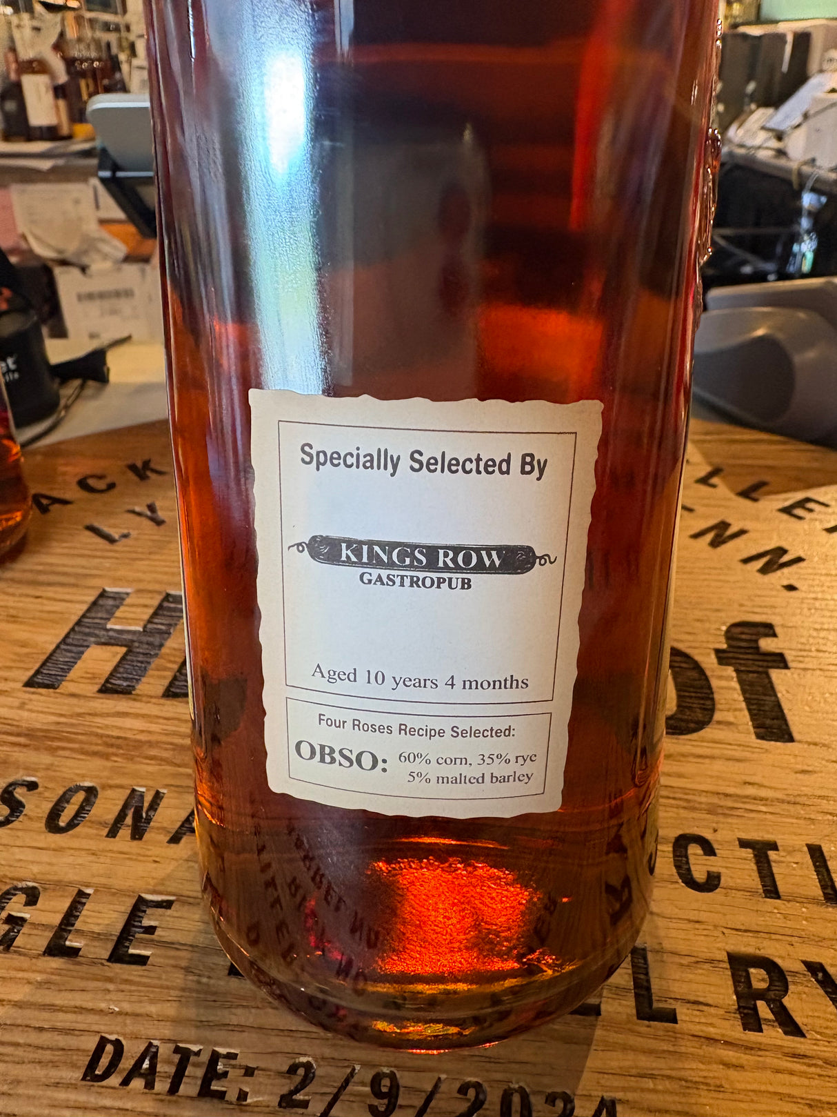 FOUR ROSES PRIVATE SELECTION SINGLE BARREL 114.8 PROOF 750 ML OBSO 5 TIER(60-5G) 10 YEARS AND 4 MONTHS