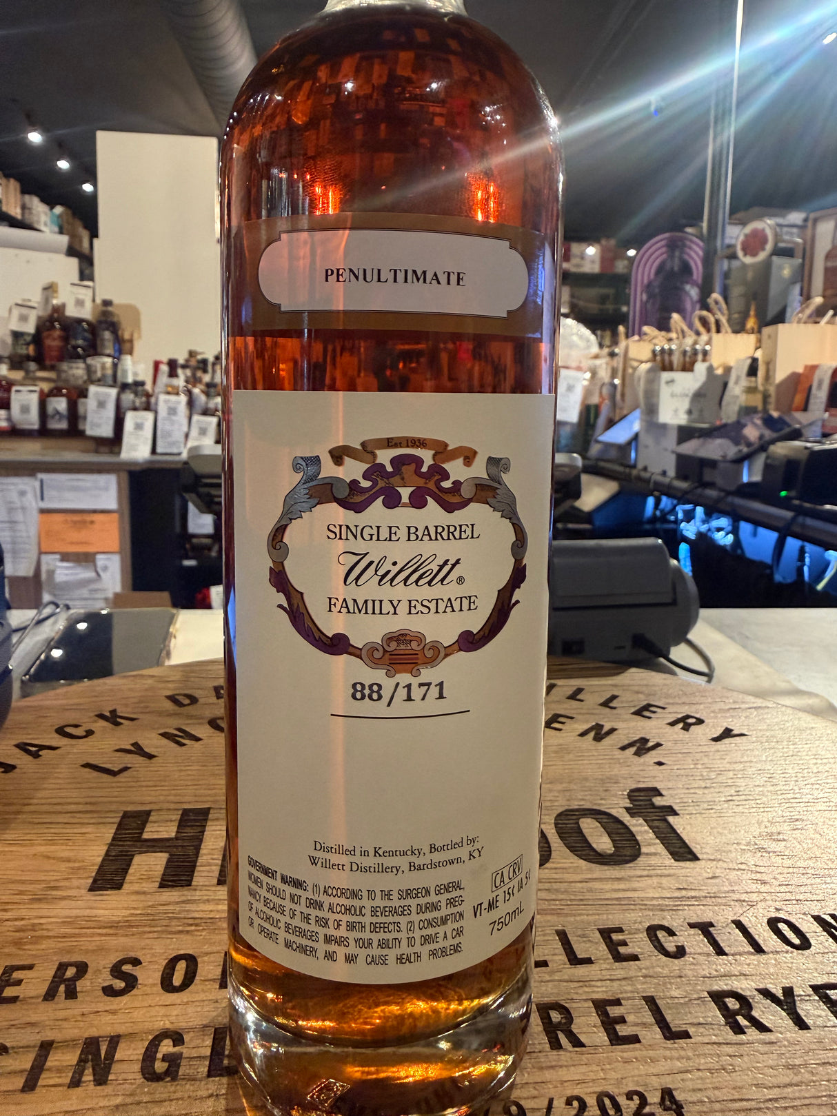 Willett Family Estate 14 Year (14Y 11M 24D) Sourced Single Barrel Bourbon #1177 HI PROOF Selection 750ml