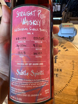 Subtle Spirits Rye 7.5 Year Vol 4 KR-104 – Hi Proof Store Pick 132.8 Proof 750ml