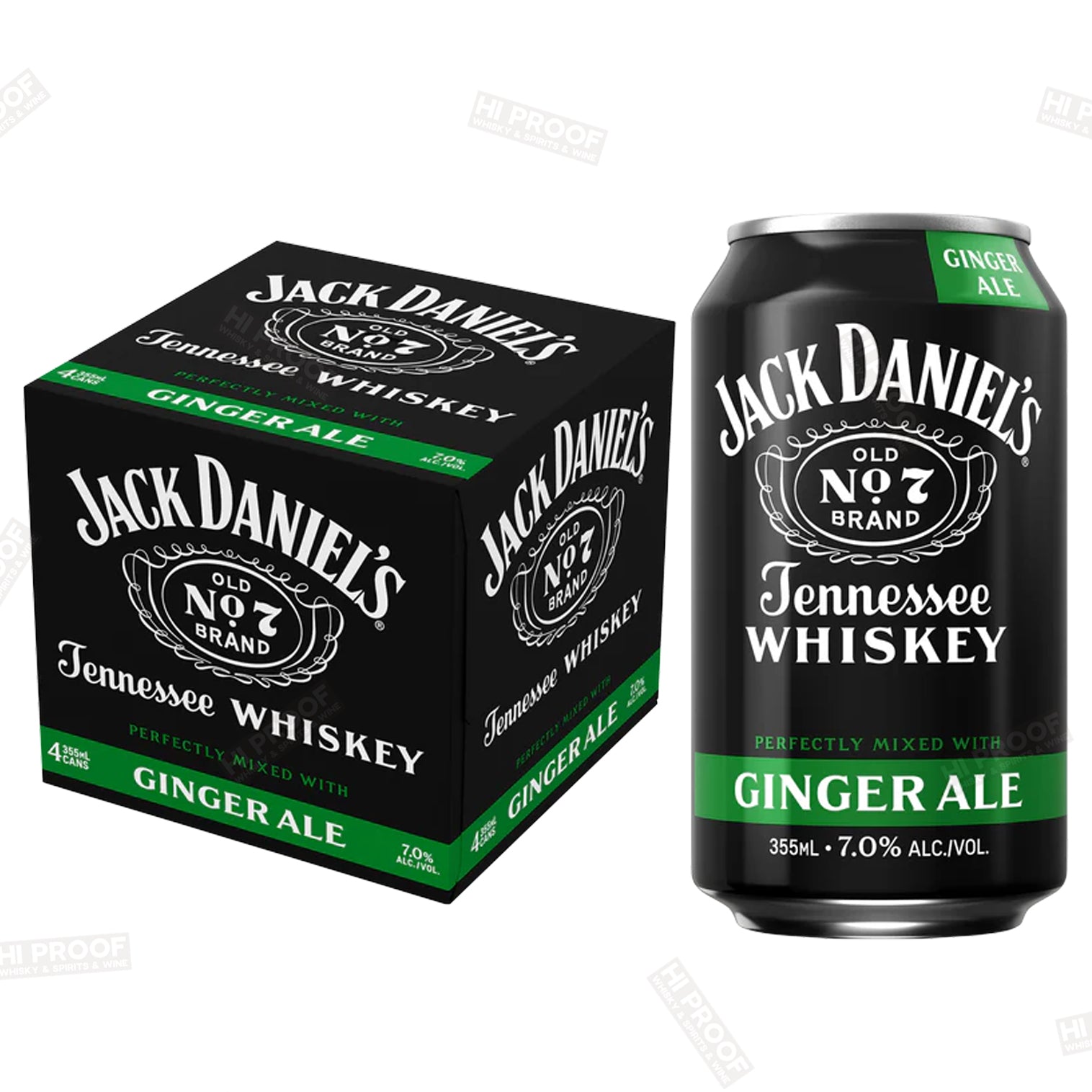 Jack Daniel's Tennessee Whiskey, Ginger Ale Cocktail - 4pk/355ml