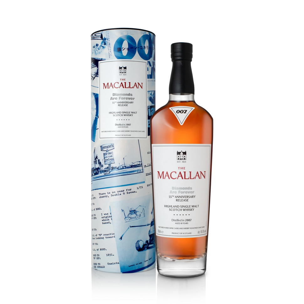 Macallan Diamonds Are Forever 18 Year Old Single Malt Scotch Whisky - 007 James Bond 60th Anniversary Edition 700ml