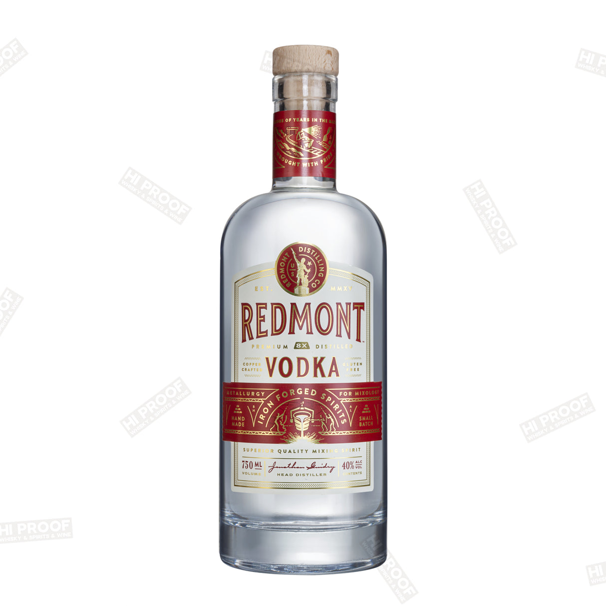 RedMont Premium Vodka 750ml - 8x Distilled Gluten-Free Corn Vodka 80 Proof
