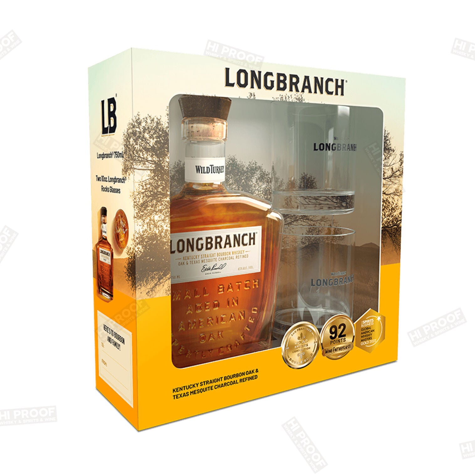 Wild Turkey Longbranch 2 Glasses Gift Set 750ML – Hi Proof