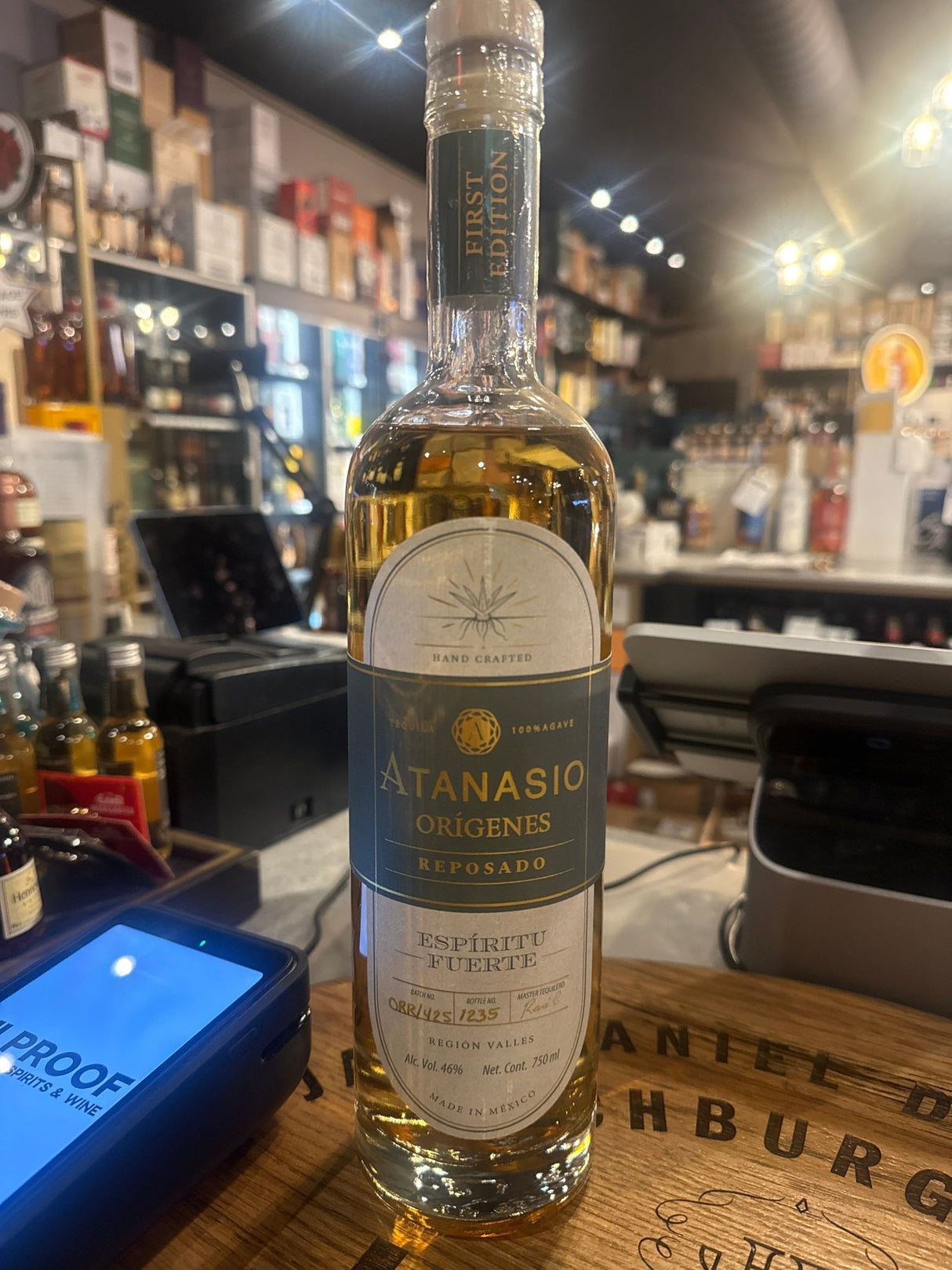 Atanasio Origenes Reposado Cask Strength 46% Alc Single Barrel Tequila 750 ml - Hi Proof - Atanasio