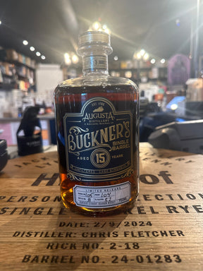 Augusta Distillery Buckner's Single Barrel 15 Year 104 proof buffturkey mashbill - Hi Proof - Augusta