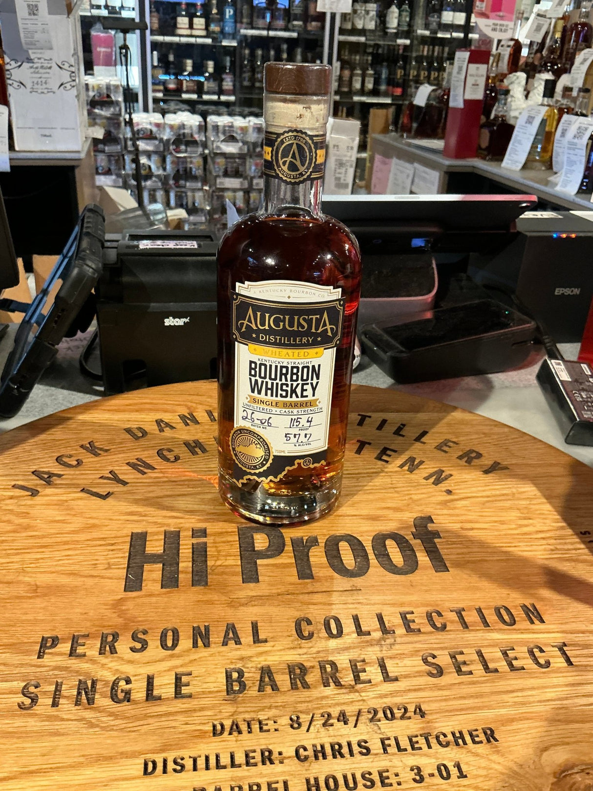 Augusta Distillery Wheated Bourbon Whiskey Cask Strength Single Barrel 750ml - Hi Proof - Augusta