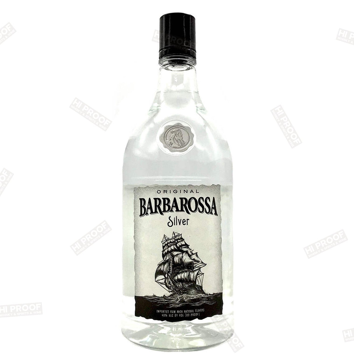 Barbarossa Silver Rum 1.75L - Premium Caribbean White Rum - Pirate - Inspired Spirit - Hi Proof - Barbarossa