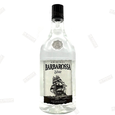 Barbarossa Silver Rum 1.75L - Premium Caribbean White Rum - Pirate - Inspired Spirit - Hi Proof - Barbarossa