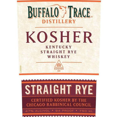 BUFFALO TRACE DISTILLERY KOSHER RYE RECIPE 750ml - Hi Proof - Buffalo Trace KOSHER