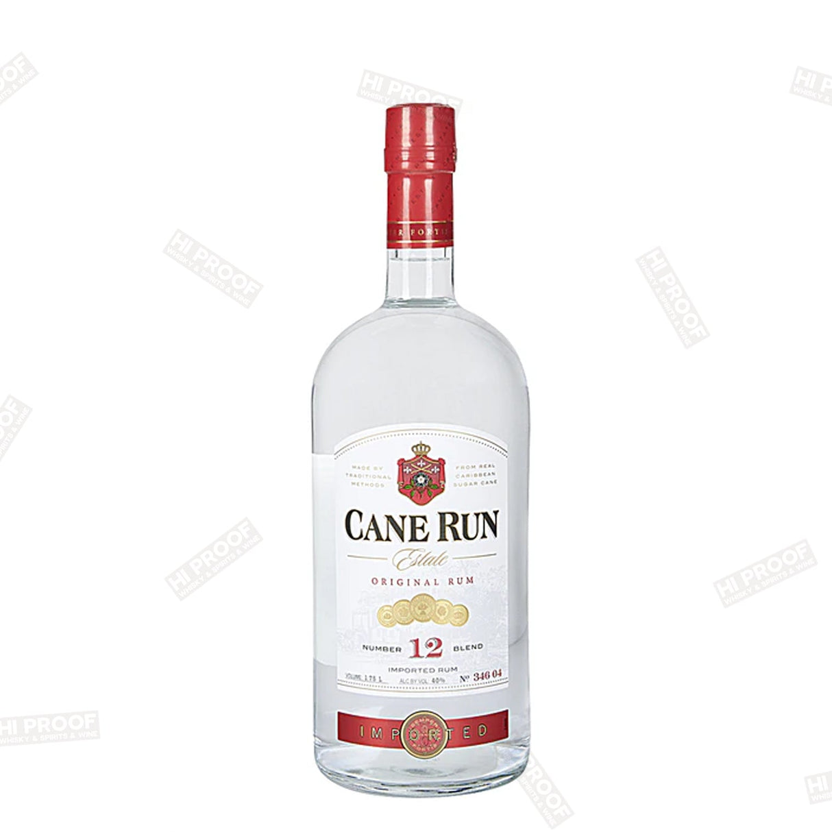 CANE RUN ESTATE WHITE RUM 1.75L - Hi Proof - CANE RUN