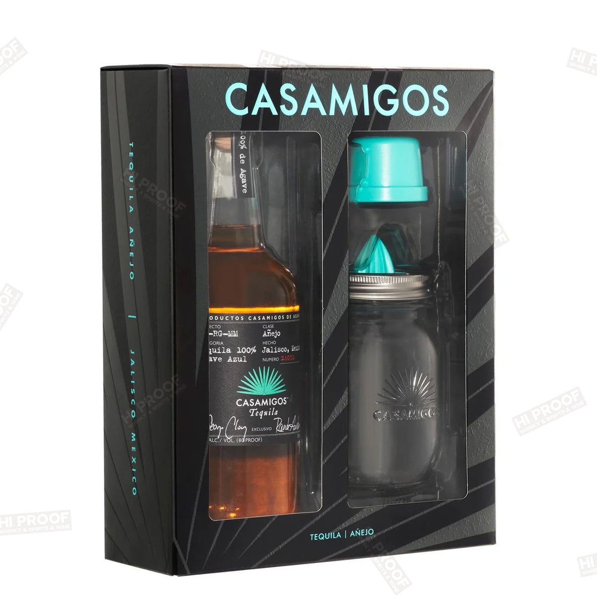 Casamigos Anejo with Mason Jar Juicer 750ml - Hi Proof - casamigos