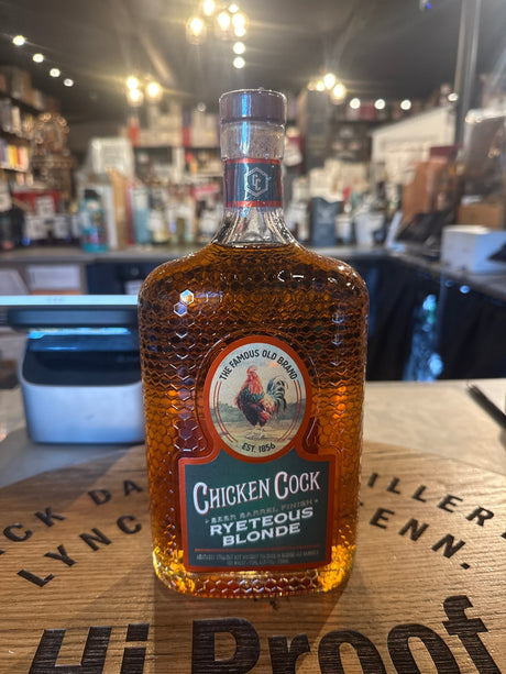Chicken Cock Ryeteous Blonde Beer Barrel Finish Straight Rye Whiskey 750ml - Hi Proof - Chicken cock