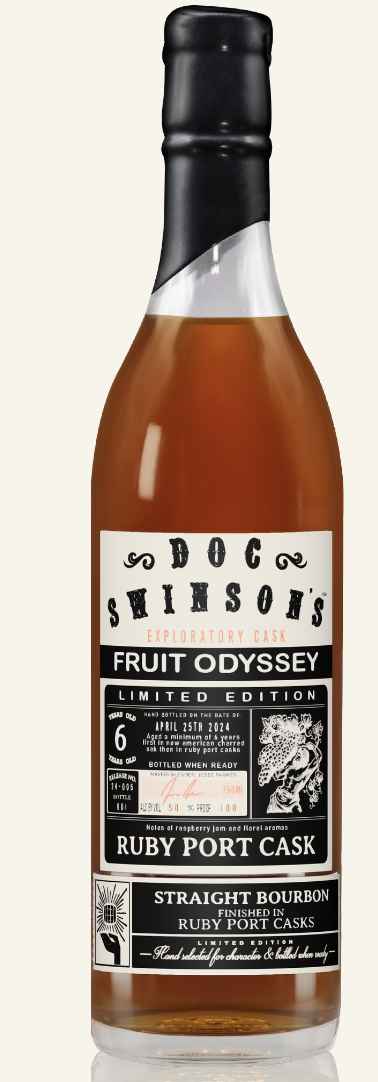 Doc Swinson’s Fruit Odyssey Ruby Port Cask Finish Straight Bourbon Whiskey 750ml