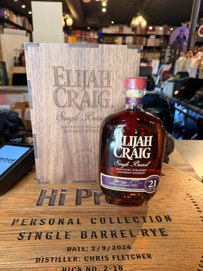 Elijah Craig 21 Year Old Single Barrel Kentucky Straight Bourbon Whiskey 750ml - Hi Proof - Elijah Craig
