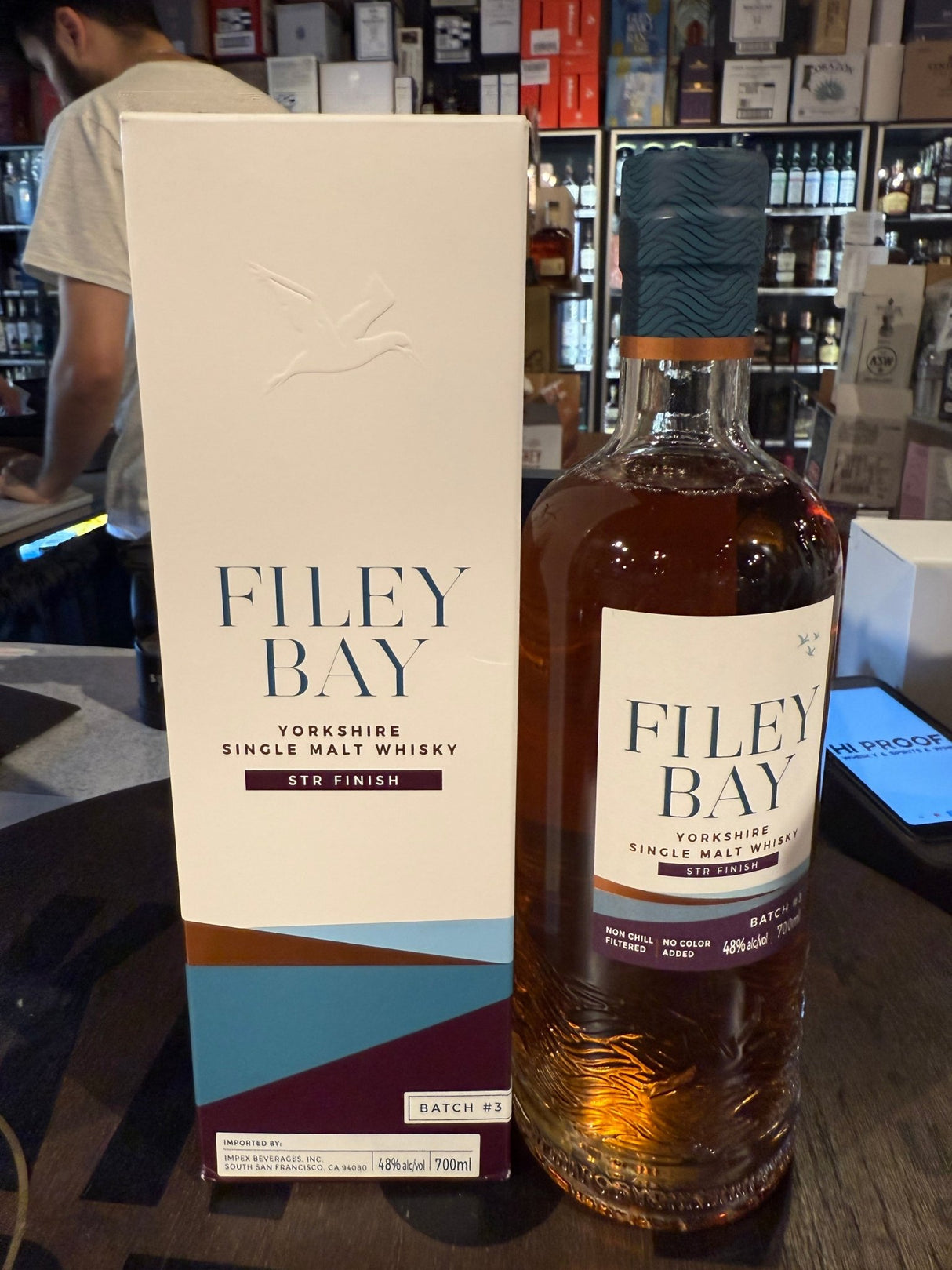 Filey Bay Yorkshire STR Finish Single Malt Whisky 48% Alc 700ml - Hi Proof - Filey Bay