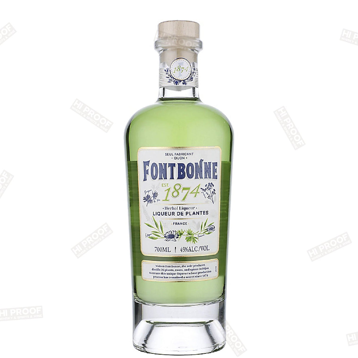 Fontbonne Herbal Liqueur 90 Proof - Premium French Botanical Spirit with 90 Herbs and Plants - Hi Proof - FONTCONNE