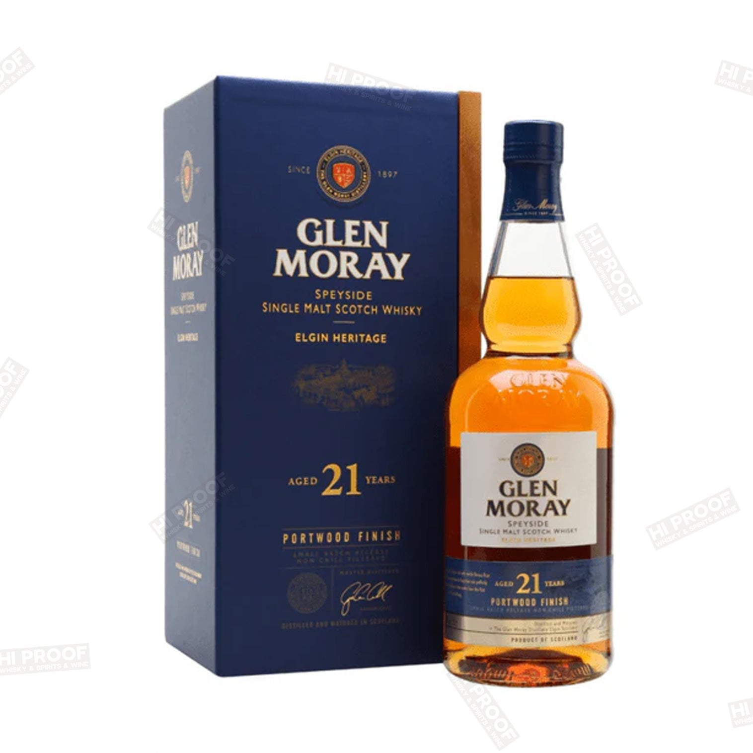 Glen Moray 21yr Portwood Finish Scotch Whisky – Hi Proof