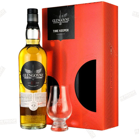 Glengoyne 12 Years Time Keeper Highland Single Malt Scotch Whisky Gift Set With Glass 750ml - Hi Proof - GLENGOYNE