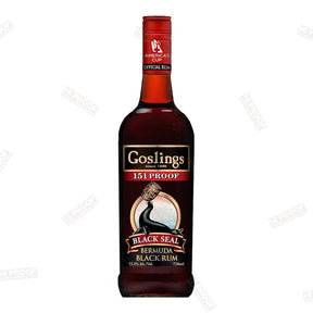 Goslings Black Seal Bermuda Black Rum 151 Proof 750ml - Hi Proof - Goslings