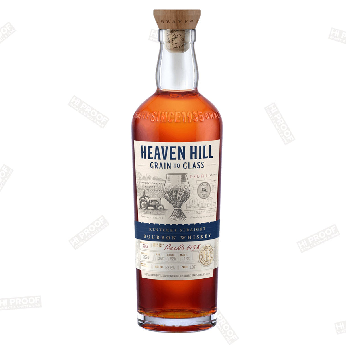 HEAVEN HILL GRAIN TO GLASS KENTUCKY STRAIGHT BOURBON WHISKEY 700ml - Hi Proof - Heaven Hill