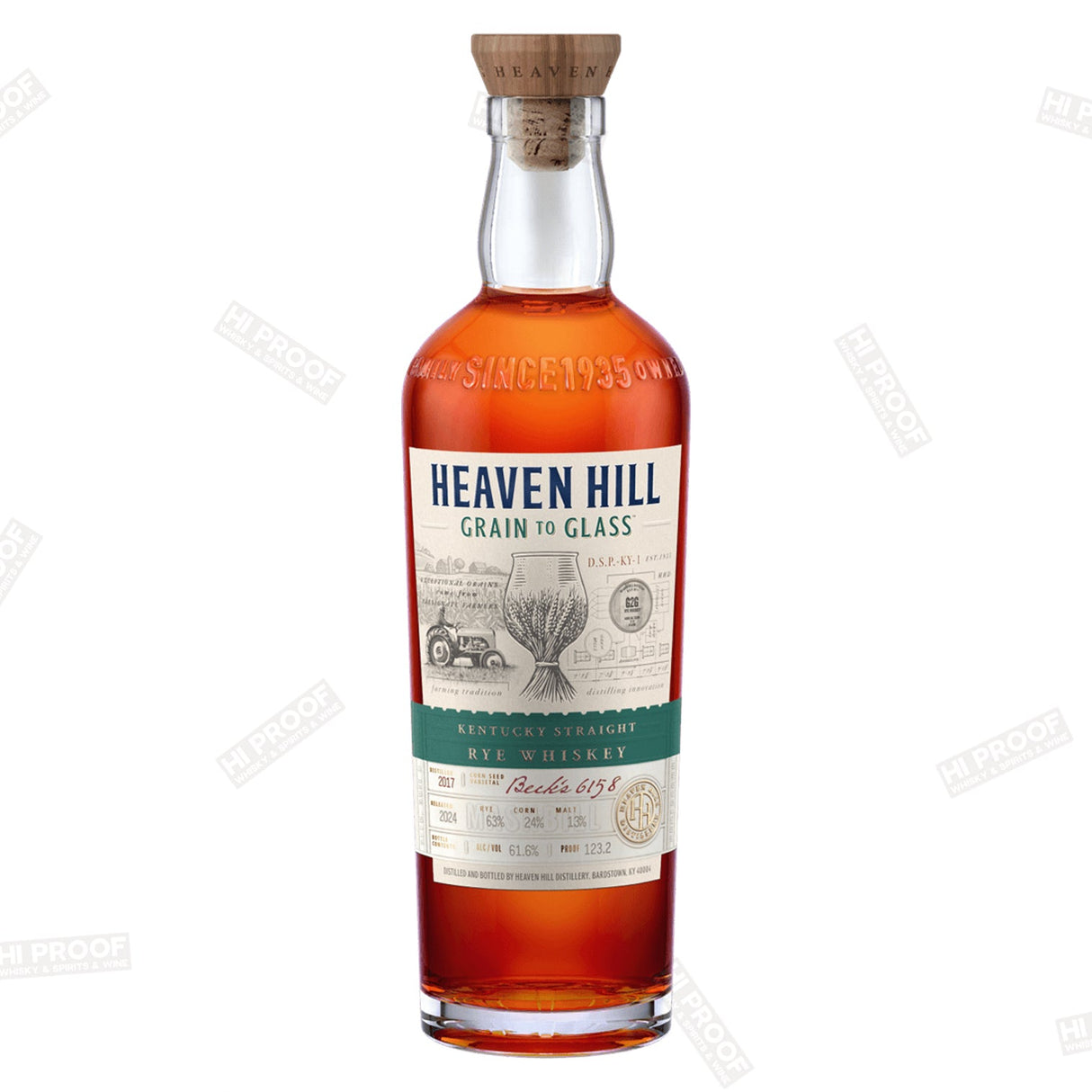 HEAVEN HILL GRAIN TO GLASS KENTUCKY STRAIGHT RYE WHISKEY 700ml - Hi Proof - Heaven Hill
