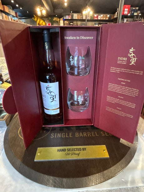 Indri Trini GIFT Pack Single Malt Indian Whisky 750ml 46%ALC - Hi Proof - Indri