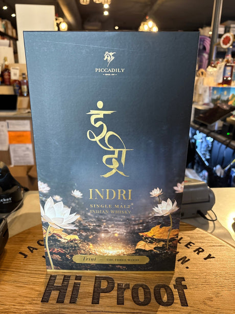 Indri Trini Gift Pack Single Malt Indian Whisky 750ml 46%alc - Hi Proof - Indri