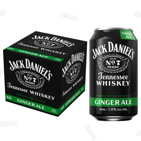 Jack Daniel's Tennessee Whiskey, Ginger Ale Cocktail - 4pk/355ml Cans - Hi Proof - Jack Daniel's