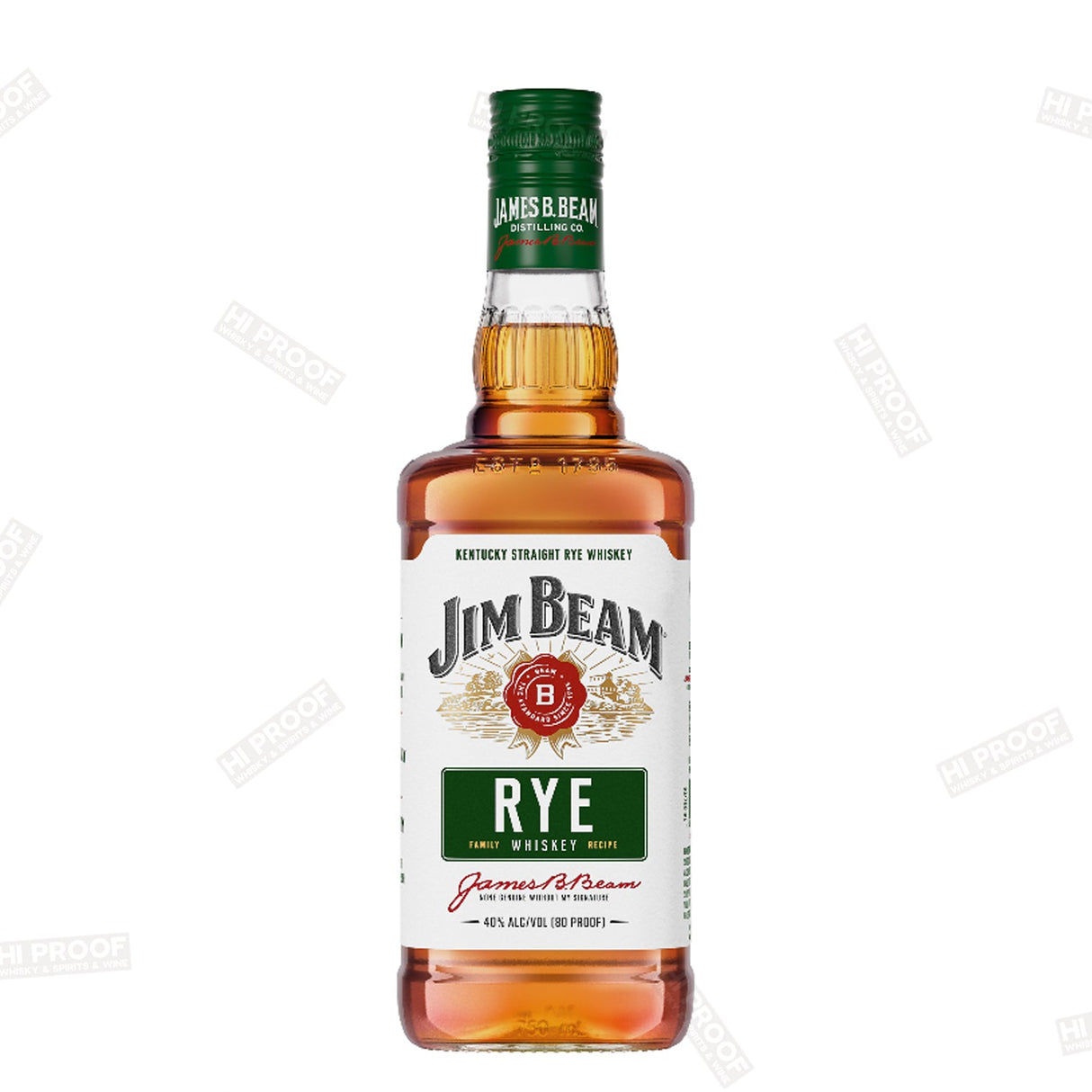 Jim Beam Rye Whiskey 80Proof 750ml - Hi Proof - Jim Beam