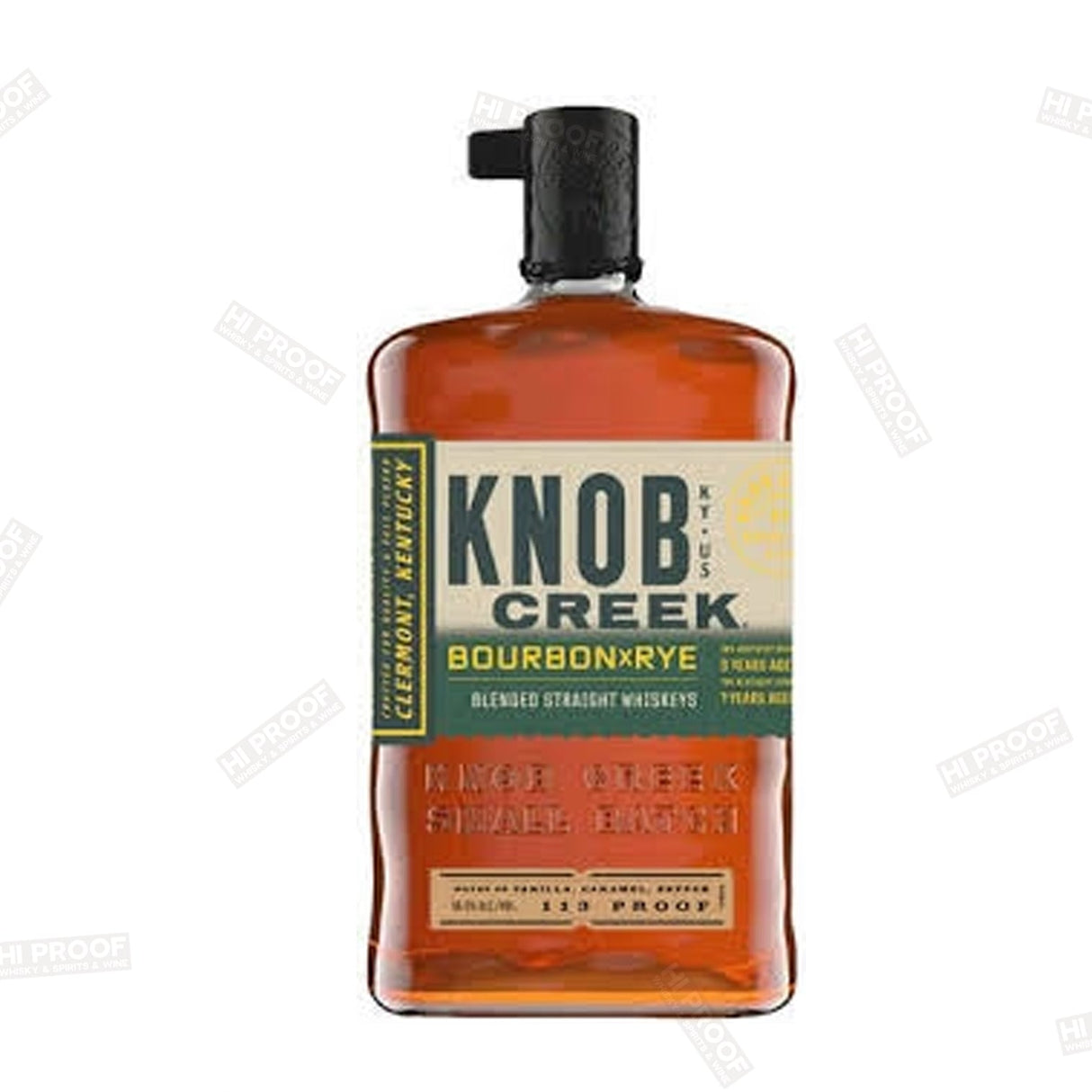 KNOB CREEK BOURBON X RYE BLENDED STRAIGHT WHISKEYS KENTUCKY 113 PROOF 750ML - Hi Proof - Knob Creek