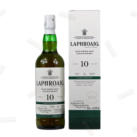 Laphroaig 10 year Batch 17 Cask Strength 116.6 Proof Islay Single Malt Scotch Whisky 750ml - Hi Proof - Laphroaig