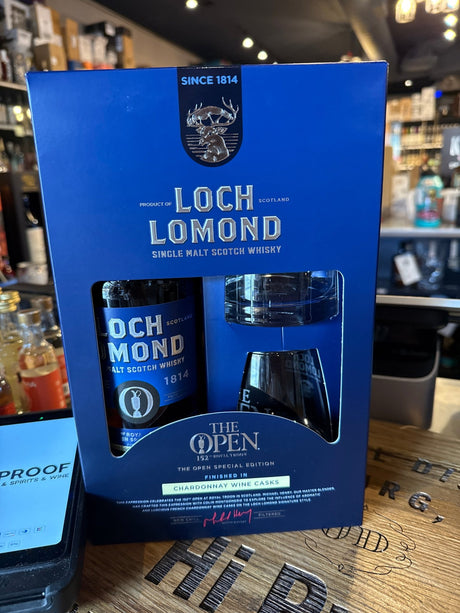 Loch Lomond Chardonnay Wine Casks Single Malt Scotch Whisky Gift Set with 2 Glasses / 750ml - Hi Proof - Loch Lomond