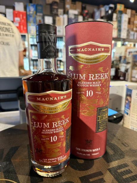 MacNair's Lum Reek 10 Year Peated Blended Malt 55.8% Alc 700ml - Hi Proof - MacNair's