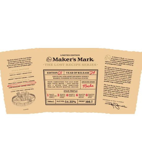 Maker's Mark The Lost Recipe Series Edition 01 - Hi Proof - Maker's Mark