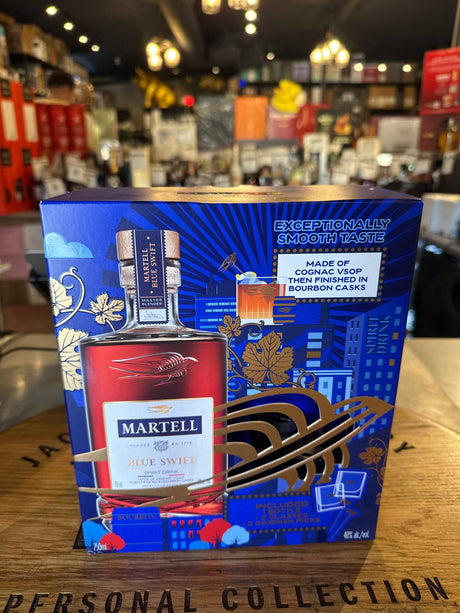 Martell Blue Swift VSOP Cognac W. Rock Glass & Garnish Picks 750ml Gift Pack - Hi Proof - Martell
