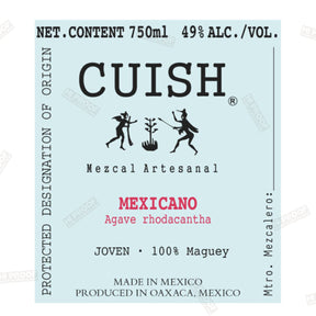 Mezcal Cuish Destilado de Agave, Mexicano 'Francisco Garcia Leon' 750ml - Hi Proof - Mezcal Cuish