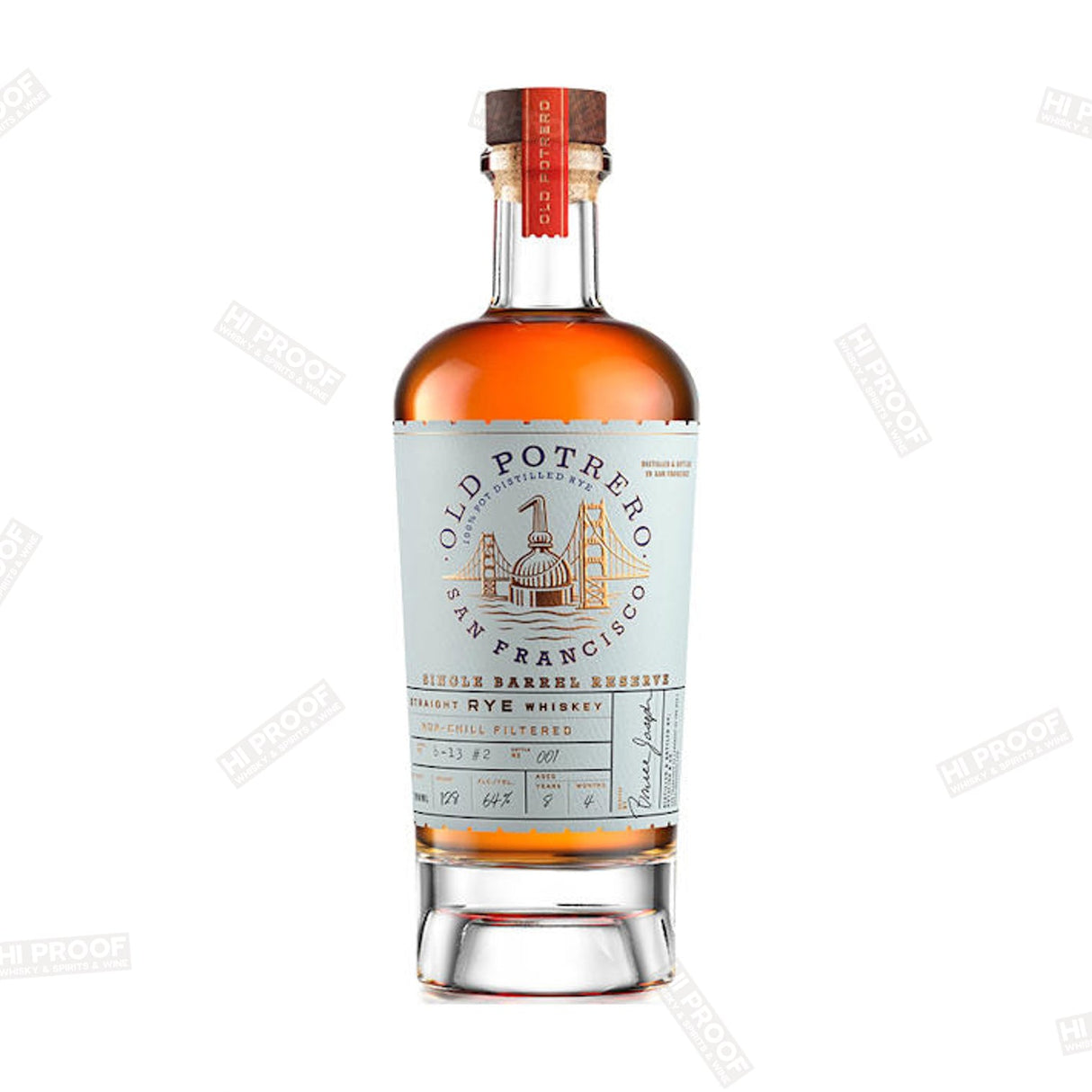 Old Potrero 8 Year Old Single Barrel Reserve Straight Rye Whiskey 700ml - Hi Proof - Old Potrero
