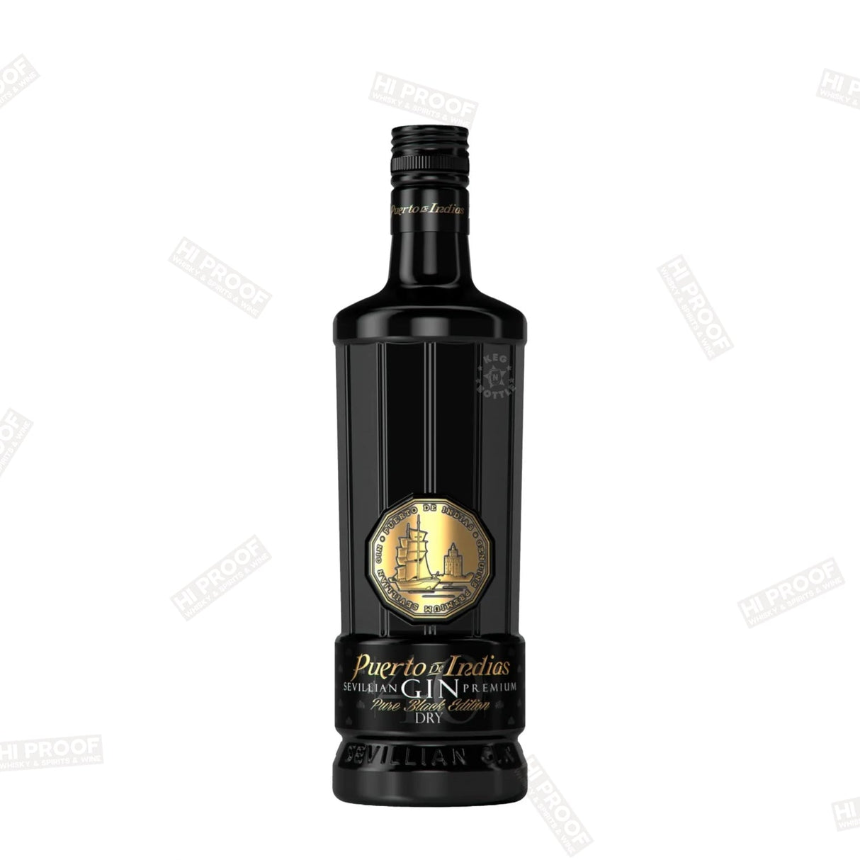 Puerto de Indias Pure Black Dry Gin 750 ml - Hi Proof - Puerto